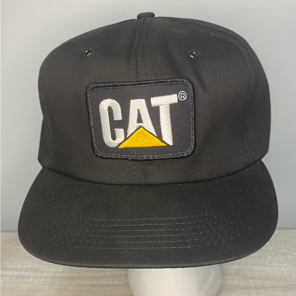 Vintage Cat Equipment Patch Black Snapback Cyrk Made in USA Hat